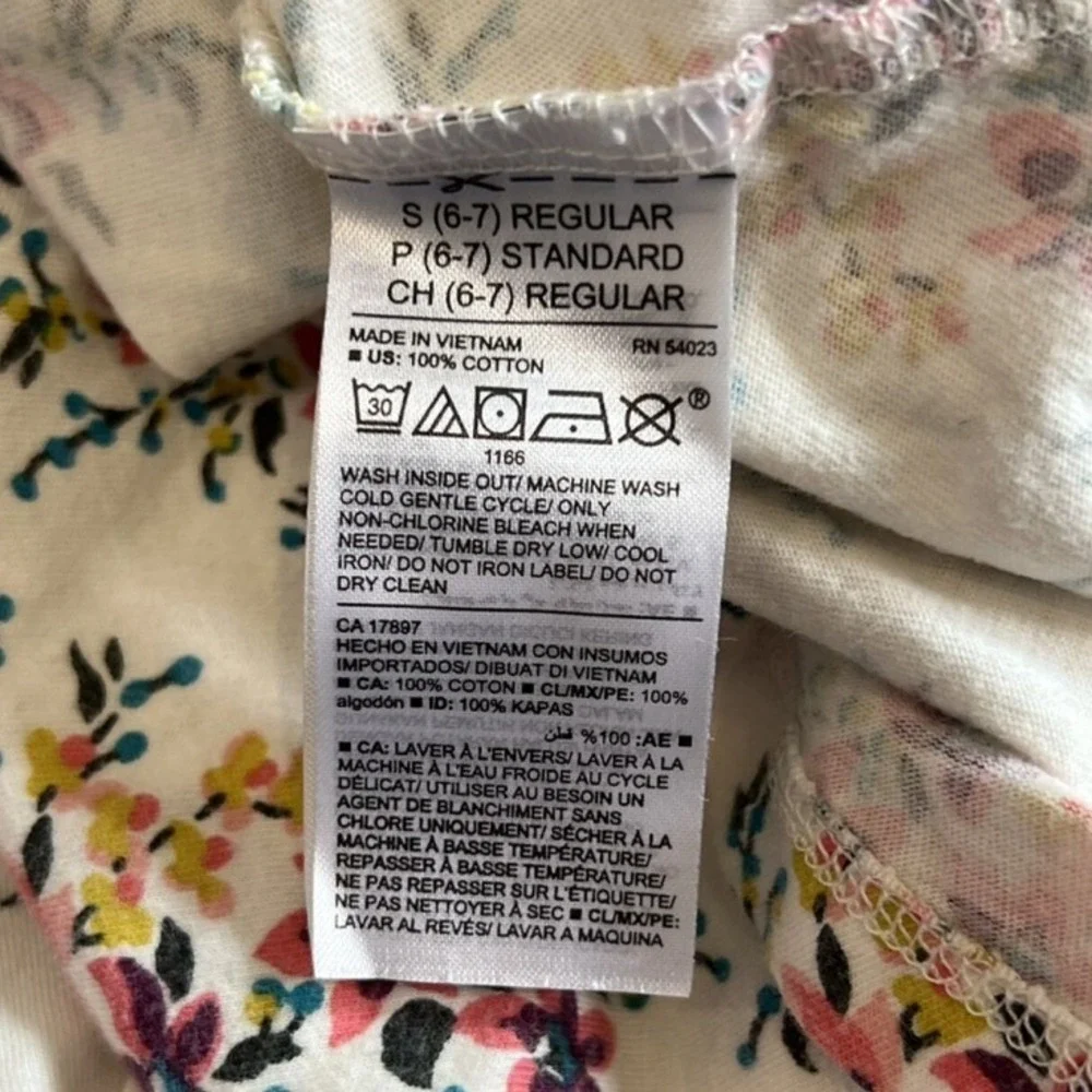 Old Navy Kids Girls Dress S 6-7 Floral Print 3/4 Sleeve‎ Skater